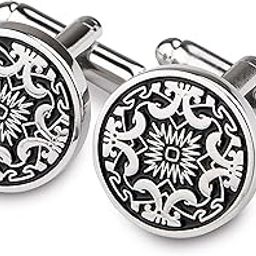 Black & Grey Art Print Design Cufflinks for Men-50
