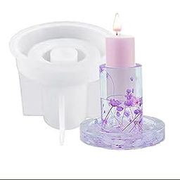 RKPM HOMES Candles Holders Resin Mold I Round Pillar Candlestick Silicone Epoxy Mould I for Homemade Ornament DIY Clay, Resin Casting, Art Craft Home Decoration Making I Large - Pack of 1-image-96