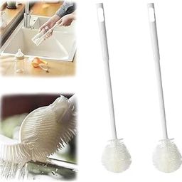Avishkaram Bottle Cleaning Brush Set, Long Handle with Soft Bristles, White, 2 Pack-image-90