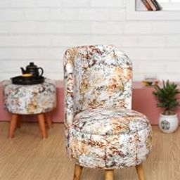 LB TRENDS Sitting Solutions for Home – Wooden Frame Round Ottoman Chair, Soft Cushion Pouffes, Stools Ideal for Living Room, Study & Makeup Table, 32 Inch Height, Chair, YellowOrange-image-50