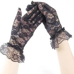 Women Lace Glove, Short Lace Bridal Glove Floral Courtesy Lace Glove for Wedding Tea Party Prom Evening (Vintage hand gloves)-image-91