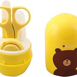 BabyMoo bff Bear -4 In1 Nail Grooming Kit For Baby Manicure Set For New Born Baby,Toddlers And Kids With Nail Cutter,Tweezer,Nail Filer,Ear Pick,And Scissorsage(0-36 Months)-Yellow-image-16