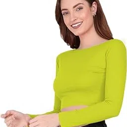 the blazze B1138 Women's Cotton Boat Neck Crop Top Full Sleeve Readymade Saree Blouse-picture-41