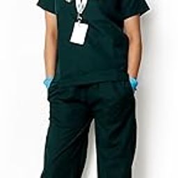 Robustt Classic Scrub Suit Set For Women - Green (Medium) | Poly Viscose Fabric | Ultimate Comfort and Breathability | Adjustable Fit | Multiple Pockets | V-Neck-10