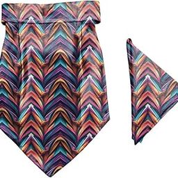 Multicolor Pulse Printed Cravat and Macthing Pocket Square for Men-picture-6
