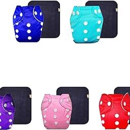 Dumbledo Lite Cloth Diaper with Black Insert (Pack of 5) | Hypoallergenic | Reusable & Washable | Adjustable Snaps | Trusted by Moms | 3 Months – 2 Years | Unisex Baby-image-53