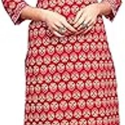 Women's Pure Cotton Straight Fit Casual Cambric Jaipuri Printed Kurti (JOPLVL105)-49