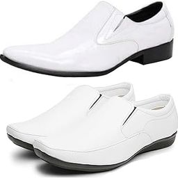 Graceful Trendy Formal Shoes/Party Shoes/ 2 Shoes Combo with Free Belt for Men and Boys (BAZAAR8936_VTR-401-Wht) Multicolor-image-112