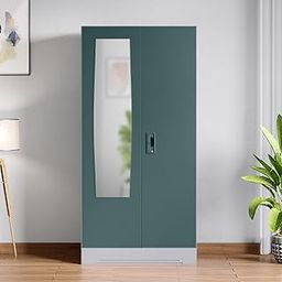 GODREJ INTERIO Almirah Slimline 2-Door Steel Almirah, Cupboard for Clothes (Textured Sea Pine), 1-Year Warranty, 2 Shelves and Mirror-image-16