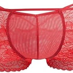 Men's Polyester and Spandex Full Coverage Lace Thong Brief Underwear-picture-8