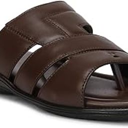 Men's Extra Comfort Genuine Leather Flat Slippers Black-picture-22