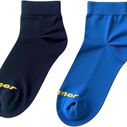 Socks for Unisex | Ankle Length | Odour-Free & Breathable Ankle Socks - Pack of 2 (IN, Alpha, Free Size, Onyx & Bluhoo)-image-122