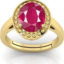 14.25 Ratti Natural Ruby Manik Birthstone/Astrology/Rashi Ratan Adjustable Ring for Men & Women-image-27