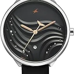 fastrack Oceanyx Quartz Black Round Dial Women's Watch | Leather Material | Multi Color Band - 6316SL01-picture-7