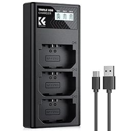 K&F Concept NP-FZ100 Charger, 3 Slot A7iii Battery Charger with LCD Display for Sony A7iii A7iv A7Rv A6700 A6600 A9 A1 FX3 FX30 ZV-E1 Cameras-image-81
