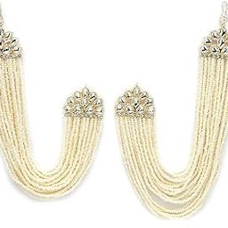 Women's Golden 18 K Gold Plated Long Hair Chain Multi Strand Ear Chain Embellished With Pearl For Women and Girls-image-16