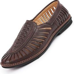 Men's Laser Cut Stitched Ethnic Jutis & Mojaris for Fashion|Party|Occasions|Wedding|Outdoor|Lightweight|Shoes with Anti Skid TPR Sole (6-12 UK)-image-27
