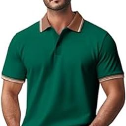 Pure Cotton Half Sleeves Regular Fit Plain Solid Classic Polo Colored Collar T-Shirt for Men (Colors: Olive, Black & White)-1