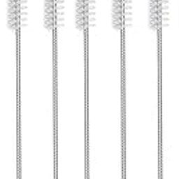Kapil Trading Long Straw Cleaning Brush 9" x 10mm White Coated tip 220mm x 10mm Flexible Reusable Pack of 5-15