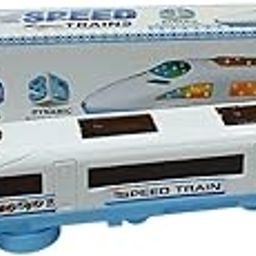 3D Dynamic Speed Train Toy with LED Lights, High Performance Electric Railway Engine, Ages 3+, White-image-57