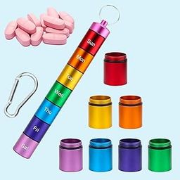 ALERIP Pill Medicine Organizer, Reminder Storage Box for 7 Days, Waterproof Weekly Pill Organizer, Portable Travel Pill Container for Supplements-29