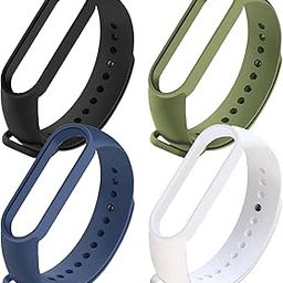 CERLINK Silicone Watch Band for Mi Band 5, Mi Band 6 Waterproof, Durable, Comfortable, Sporty Strap Replacement Lightweight Pack of-4-28