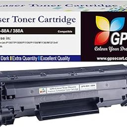 GPS 88A/CC388A Black Laser Toner Cartridge Compatible for HP Laserjet Printer M1136, MFP, P1007, P1106, P1108, P1008, M1213nf, MFP, M126nw MFP, M1218nfs, M128fw MFP, M128fn , MFP, M226DW, M226DN-23
