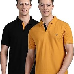 Men's Super Combed Cotton Rich Solid Regular Fit Polo Neck Half Sleeve Casual T-Shirt | Polo T-Shirt for Men | Pack of 2 |-image-51