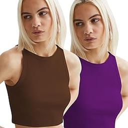 Women's Stretch Lycra Regular Fit Round Neck Sleeveless Top (Pack of 2)-picture-35