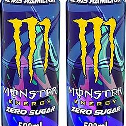 Monsters Energy Drink Zero Sugar 100% Limited Edition Lewis Hamilton Each 500ml (Pack OF 2) (Imported USA)-28