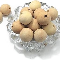 Artify | Wooden Natural (30mm, 10pcs) Beads | Wooden Beads for DIY Art & Jewellery Making - Pack of 10-image-1