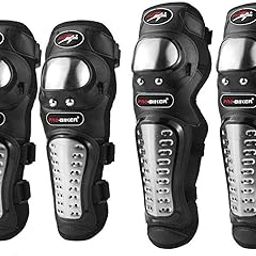 Linist Stainless Steel Motorcycle Knee & Elbow Guard – Breathable Adjustable Protective Gear with High-Impact Armor – Unisex Riding Pads for Racing, Biking, Motocross, Outdoor Sports – Black-image-75