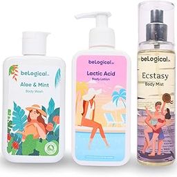 Aloe & Mint Refresh Kit | Body Wash, Lactic Lotion & Body Mist | Hydrating & Refreshing | For All Skin Types | Pack of 3 (225ml, 250ml, 100ml)-image-15