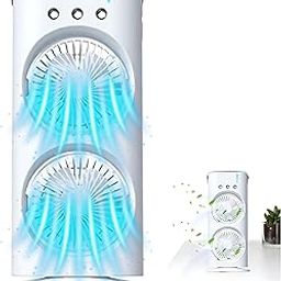 Drumstone (𝐒𝐏𝐄𝐂𝐈𝐀𝐋 𝐃𝐄𝐀𝐋 𝐖𝐈𝐓𝐇 𝟏𝟓 𝐘𝐄𝐀𝐑𝐒 𝐖𝐀𝐑𝐑𝐀𝐍𝐓𝐘 USB Rechargeable Double Mist Fan – Portable Desk & Travel Cooler with Dual Spray for Home, Office, Outdoor-image-53