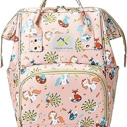 House of Quirk 18 Litres Baby Diaper Bag Maternity Backpack - Pink Fox-image-2