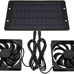Solar Panel Fan Kit 10W Solar Fan 12V Greenhouse Waterproof Powered Multifunctional Exhaust for Greenhouses Sheds Pet Houses, Chicken Coop-image-77