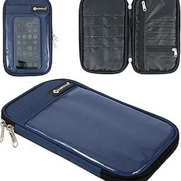 Polyester Travel Passport Cover Organizer With Mobile Holder And Hand Strap For Men And Women (Blue)-picture-46