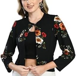 Women Printed 3/4th Sleeve Shrug (415_)-image-25