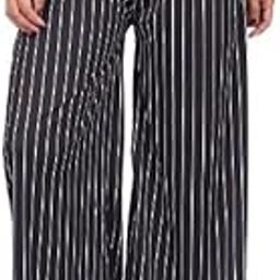 Women’s Striped Palazzo Pants | High Waist Wide Leg Trousers with Belt for Casual, Office Plazzo for Women-image-56