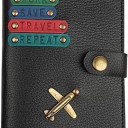 Multicolored Leather Unisex Passport Cover (PN-PC-0340-Worksavetravelrepeat) Unique Passport Holder For Men And Women With Trendy Looking Charms-image-31