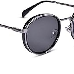 Round Polarized and UV Protected Sunglasses for Men & Women-image-18