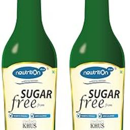 Newtrition Plus Redefining Nutrition Sugar Free Khus Syrup (500 ml each) PACK OF 2 - Zero Calorie, Diabetic Friendly, Keto Friendly (PACK OF 2)-5