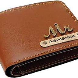 Men's Leather Wallet - Name Leather Wallet for Mens - Customise Printed on Wallet | Tan-image-34