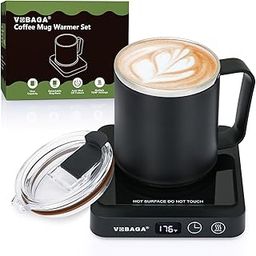 VOBAGA - Mug Warmer Set for Desk, Electric Coffee Mug Warmer with Temperature Settings and Timer, Smart Coffee Warmer Plate with 15 Cup-image-3