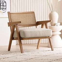 Kingsman Furnitures ABEL Rattan Accent Arm Chair for Home | Bedroom, Living, Dining & Drawing Room | Ultra Soft and Comfortable for Stress Free Bronx Wood Effect-22