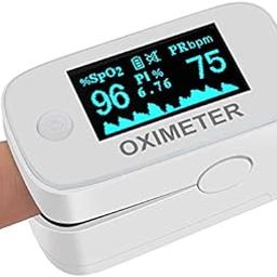 Pulse Oximeter , 1.3 Inch LARGEST OLED Screen, With SpO2, PR and PI parameters, pulse wave graph , With Buzzer, demo and Visual Alarm Function Audio, Auto Shut off , CE,ISO,FDA approved, 2 AAA Batteries and Lanyard Included (WHITE)-19