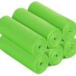 MJEXIM Dustbin Covers For Home,Office etc. 100% Biodegradable Garbage bags Green Clolor - 8 roll each roll 30bags-image-19