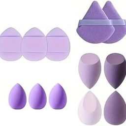 12 Pcs Makeup Sponges Set With Storage Jar, 4 Beauty Blender Sponge, 3 Mini Makeup Sponge & 2 Triangle Puff Set, 3 Finger Puff Makeup Sponges for Foundation, Liquid, Cream, Powder, Multicolor Makeup Sponge Set for All types Of Skin-8