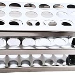 AANIJ® Test Tube Stand Stainless Steel 304 grade, Size 20 mm × 24 Holes Test Tube rack for Laboratory Pack of 1-4