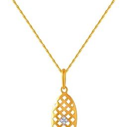 p.c. chandra jewellers 14k (585) Yellow Gold and American Diamond Pendant for Women-picture-23